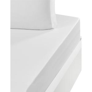Drap housse satin de coton bonnet 40 cm Blanc 140x200 cm