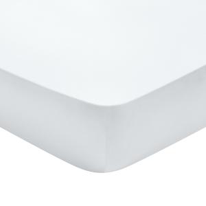 Drap housse   Satin de coton Coloris Blanc 90x190 cm