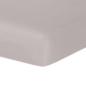 Drap housse satin de coton grège 140x190x30