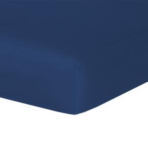 Drap housse satin de coton indigo 140x190x30