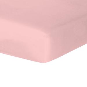 Drap housse satin de coton rose 140x190x30