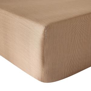 Drap housse satin marron 180x200 cm
