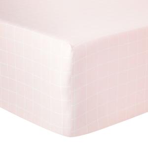 Drap housse satin rose clair 90x190 cm