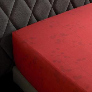 Drap housse satin rouge 160x200 cm