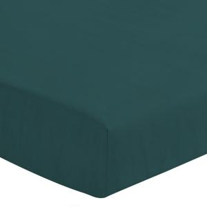Drap housse uni 100% lin lavé - Bonnet 30cm - Vert - 140x19…