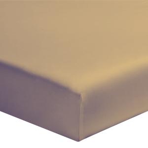 Drap housse uni en coton Biscuit 180x200
