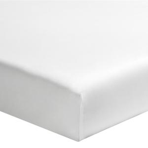 Drap housse uni en coton blanc 160x200