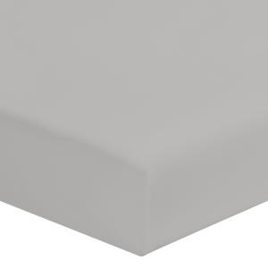 Drap housse uni en coton Gris Mastic 90x190