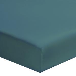 Drap housse uni en coton, Made in France bleu 80x200
