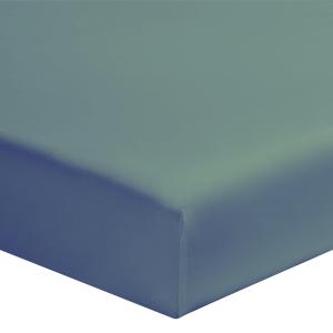 Drap housse uni en coton vert de gris 90x190
