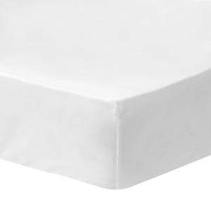 Drap-housse uni percale BIO Craie