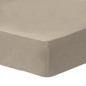 Drap-housse uni percale BIO Taupe