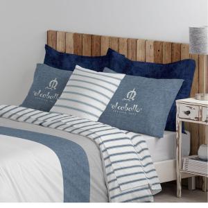 Drap plat 100% coton 210x270 cm bleu