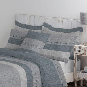 Drap plat 100% coton 240x270 cm gris