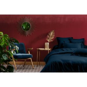 Drap plat 2 personnes  240x300 cm satin de coton bleu