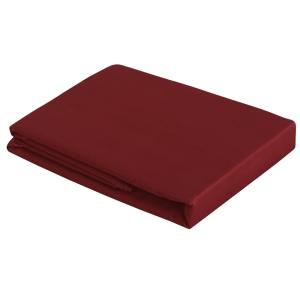 Drap plat 2 personnes  270x300 cm satin de coton bordeaux