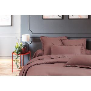 Drap plat 2 personnes  270x300 cm satin de coton rose
