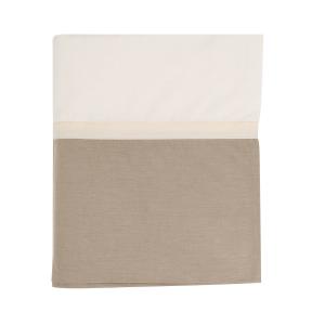 Drap plat en coton bio beige 240 x 300 cm