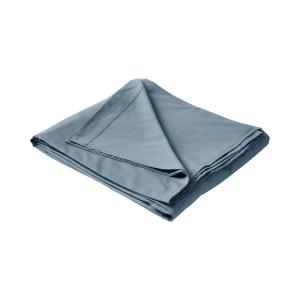 Drap plat en coton et en lin bleu gris 240 x 300 cm
