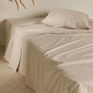Drap plat en coton et en lin lin 240 x 300 cm