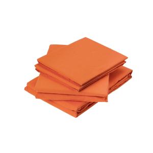 Drap plat en coton lavé coton orange corail  x