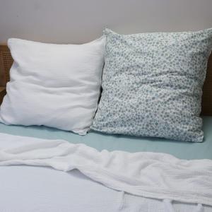 Drap plat en gaze de coton 190x290cm Blanc