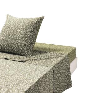 Drap plat en lyocell vert kaki 240x300cm