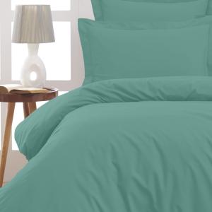 Drap plat en percale de coton  aqua sea 270x300 cm