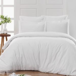 Drap plat en percale de coton  blanc 270x300 cm