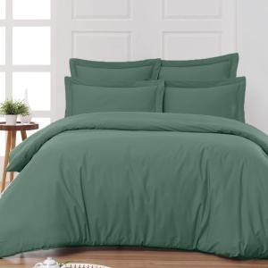 Drap plat en percale de coton  eucalyptus 270x300 cm