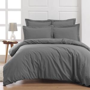 Drap plat en percale de coton  galet 270x300 cm