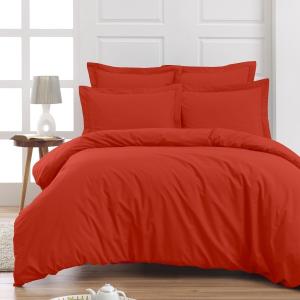 Drap plat en percale de coton  terracota 270x300 cm