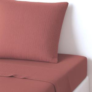 Drap plat gaze de coton rouge toscane 240x300