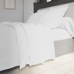 Drap plat   Percale Blanc 180x290 cm