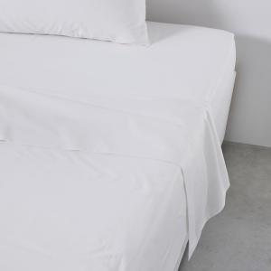 Drap plat pour lit 2 personnes uni  240x300 cm Blanc