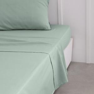 Drap plat pour lit 2 personnes uni  240x300 cm Vert