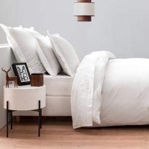 Drap plat satin de coton égyptien à bandes 120 fils  OSLO