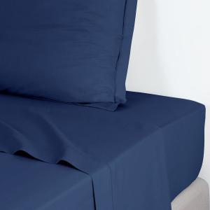 Drap plat satin de coton indigo 240x300