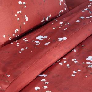 Drap plat satin rouge 270x295 cm