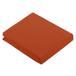 Drap plat uni en 100 % coton coton orange corail  x