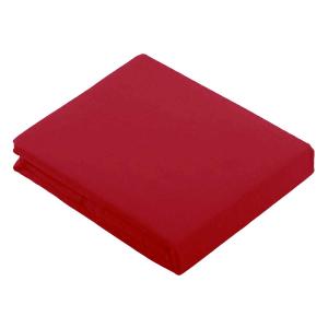 Drap plat uni en 100 % coton coton rouge  x
