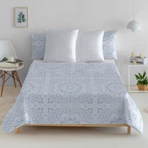 Drat plat 100% coton 240x270 cm bleu