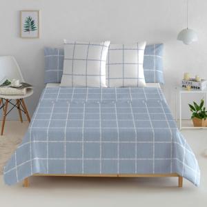 Drat plat 100% coton 270x270 cm bleu