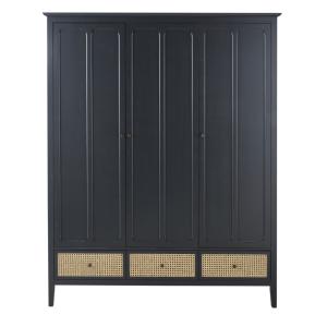 Dressing 3 portes 3 tiroirs gris anthracite L158