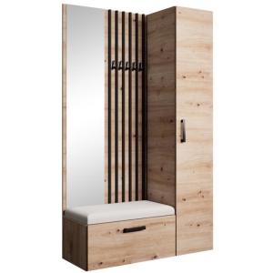 Dressing lamelles   armoire haute, Artisan beige, 121x203