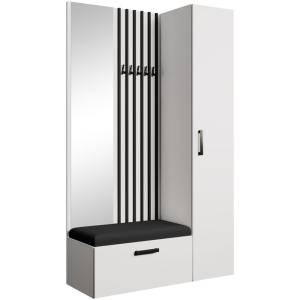 Dressing lamelles   armoire haute, blanc noir, 121x203