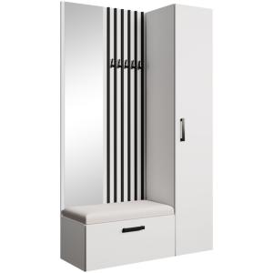 Dressing lamelles   armoire haute, blanc noir beige, 121x203