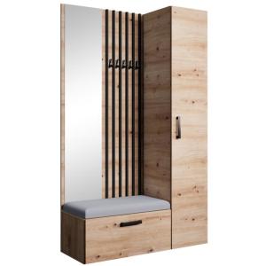 Dressing lamelles   armoire haute, chêne Artisan gris, 121x…