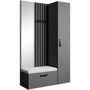 Dressing lamelles   armoire haute, graphite beige, 121x203