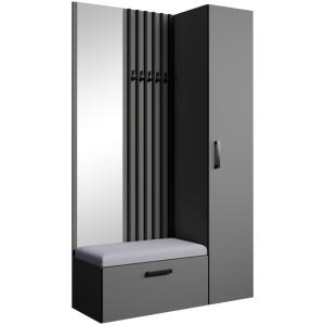 Dressing lamelles   armoire haute, graphite gris, 121x203